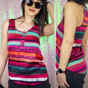 A.K.A. Silky Pattern Stripe Light Summer Tank 👓